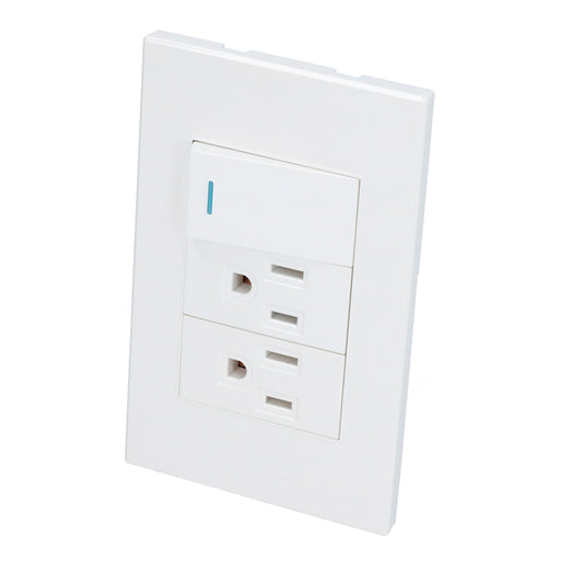 Paquete de 10 piezas de Placa 1 Interruptor 2 contactos 1/3, línea Premium, color blanco Surtek