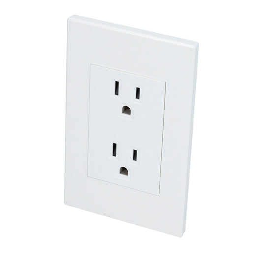 Paquete de 10 piezas de Placa contacto dúplex, línea Premium, color blanco Surtek