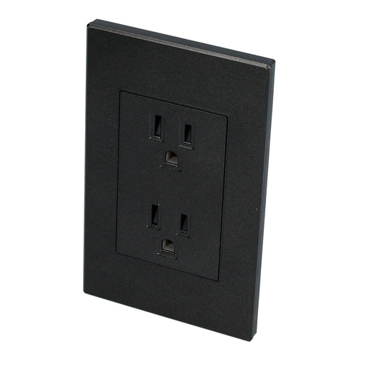 Paquete de 10 piezas de Placa contacto dúplex, línea Premium, color negro Surtek