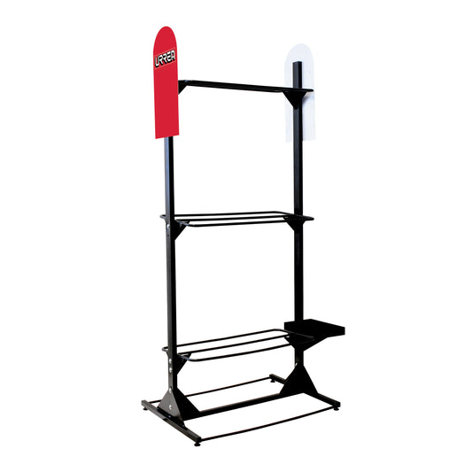 Exhibidor de piso vertical para 3 podadoras y accesorios 86.5 x 60 x 193 cm Surtek