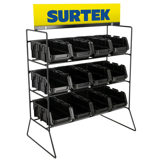 Rack despachador de tornillería con 12 gavetas Surtek