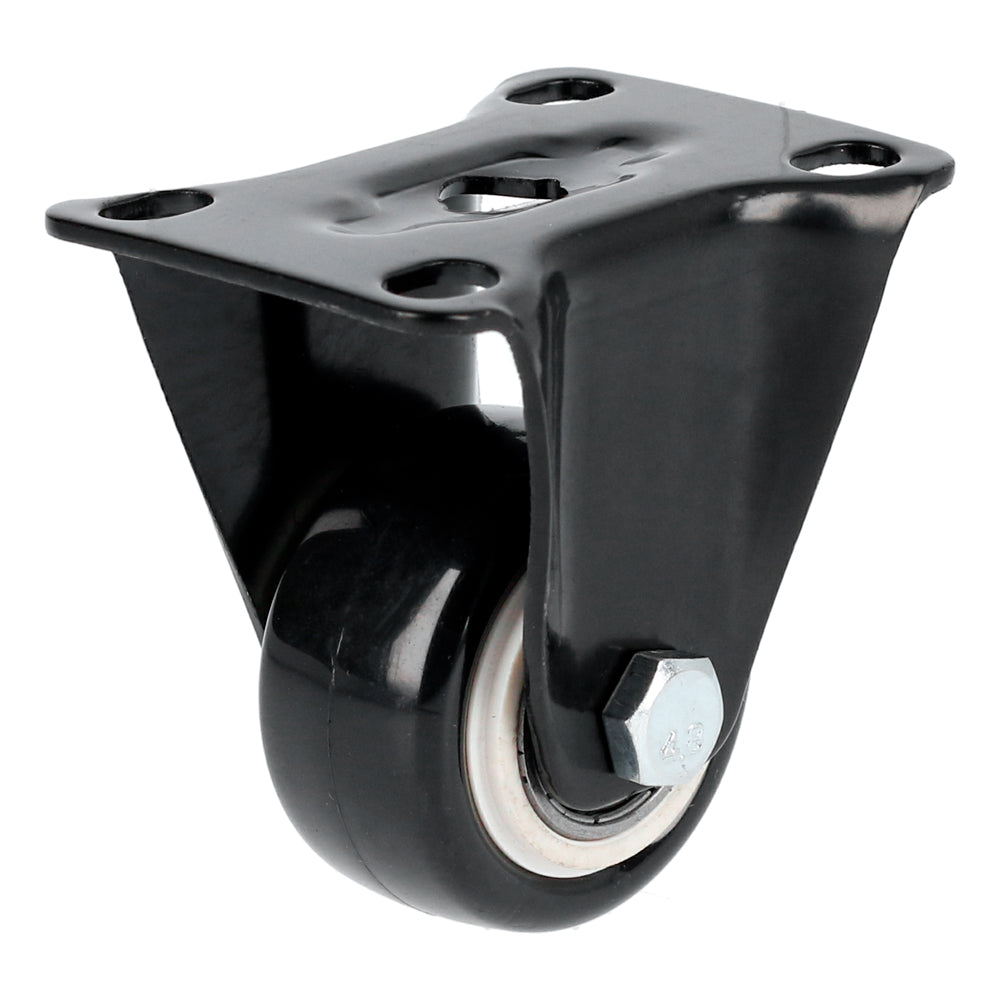 Rodaja de PVC negro con placa fija 2-1/2" Surtek