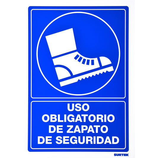 Paquete de 3 piezas de Señal "Uso obligatorio de zapato de seguridad" Surtek