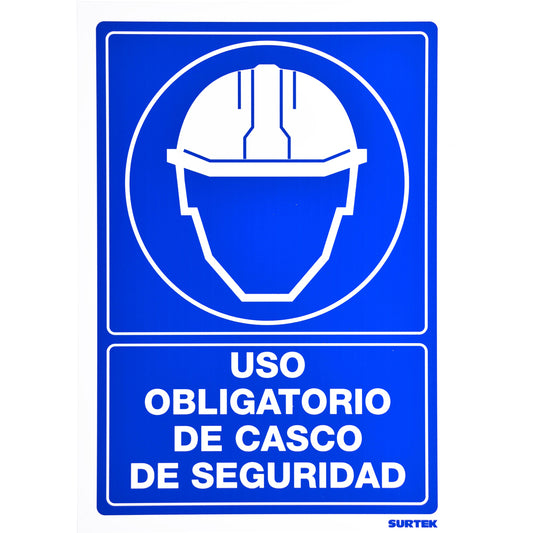 Paquete de 3 piezas de Señal "Uso obligatorio de casco de seguridad" Surtek