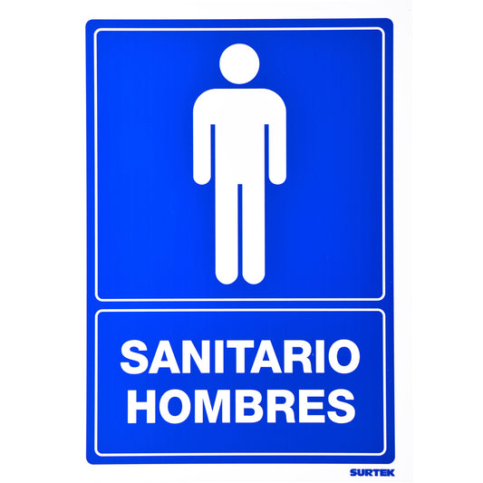 Paquete de 3 piezas de Señal "Sanitario hombres" Surtek