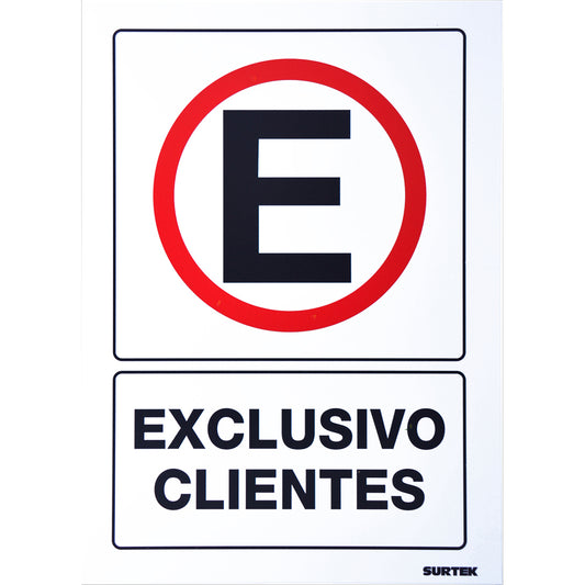 Paquete de 3 piezas de Señal "Exclusivo clientes" Surtek
