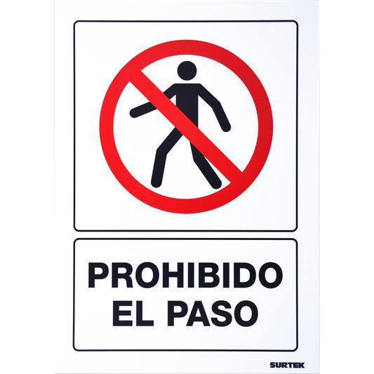 Paquete de 3 piezas de Señal "Prohibido el paso" Surtek