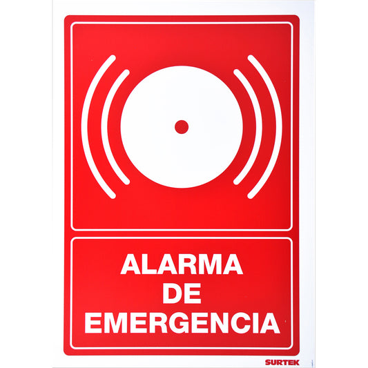 Paquete de 3 piezas de Señal "Alarma de emergencia" Surtek