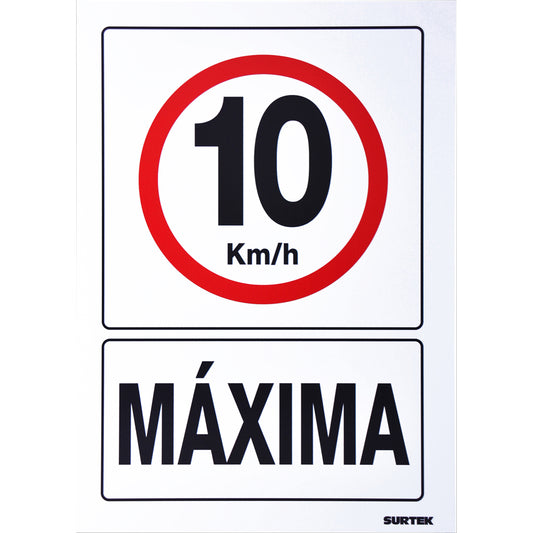 Paquete de 3 piezas de Señal "10 km/h máxima" Surtek