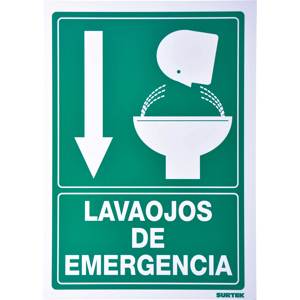 Paquete de 3 piezas de Señal "Lava ojos de emergencia" Surtek