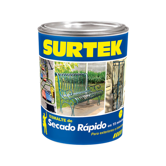 Paquete de 6 piezas de Esmalte de secado rápido 1 Lt color negro Surtek