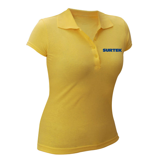 Playera tipo polo para dama color amarillo talla CH Surtek