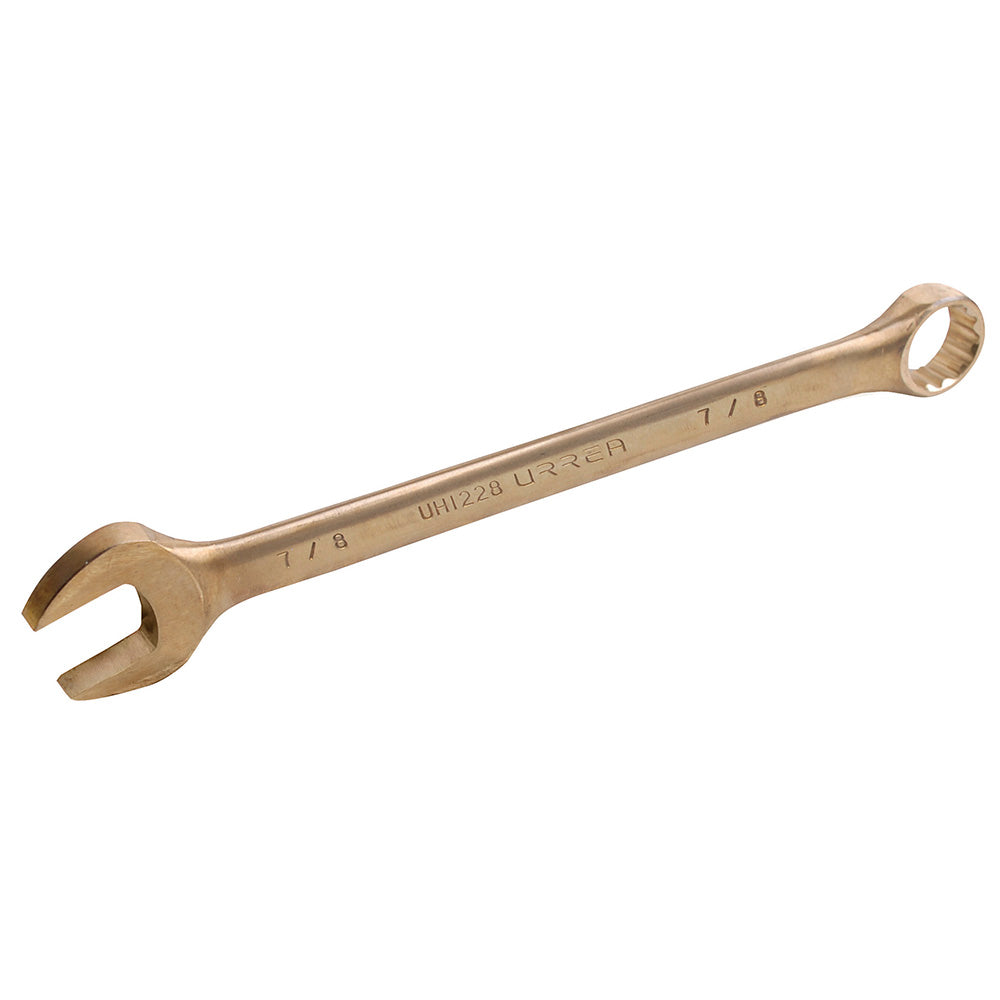 Llave combinada de bronce-aluminio antichispa en pulgadas, 12 puntas, 7/8" Urrea