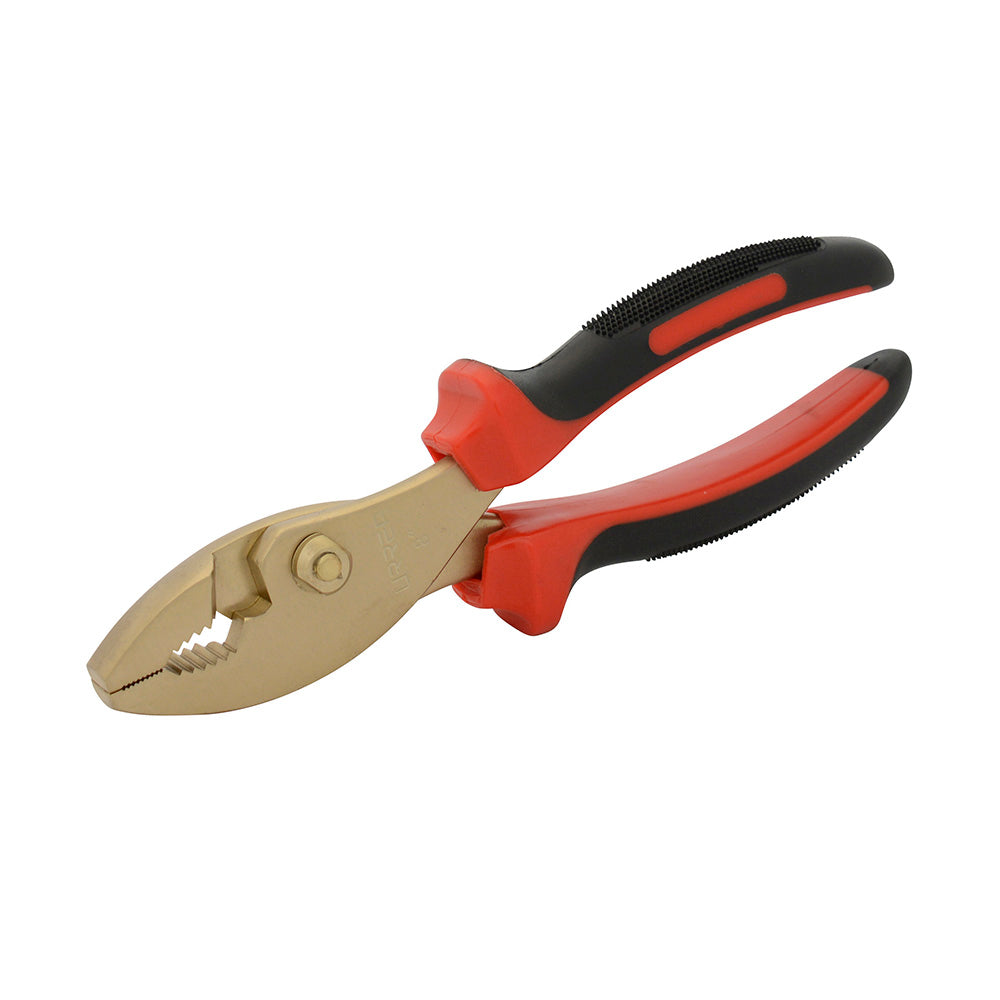 Pinza de bronce-aluminio antichispa con mango bimaterial 8", para mecánico Urrea