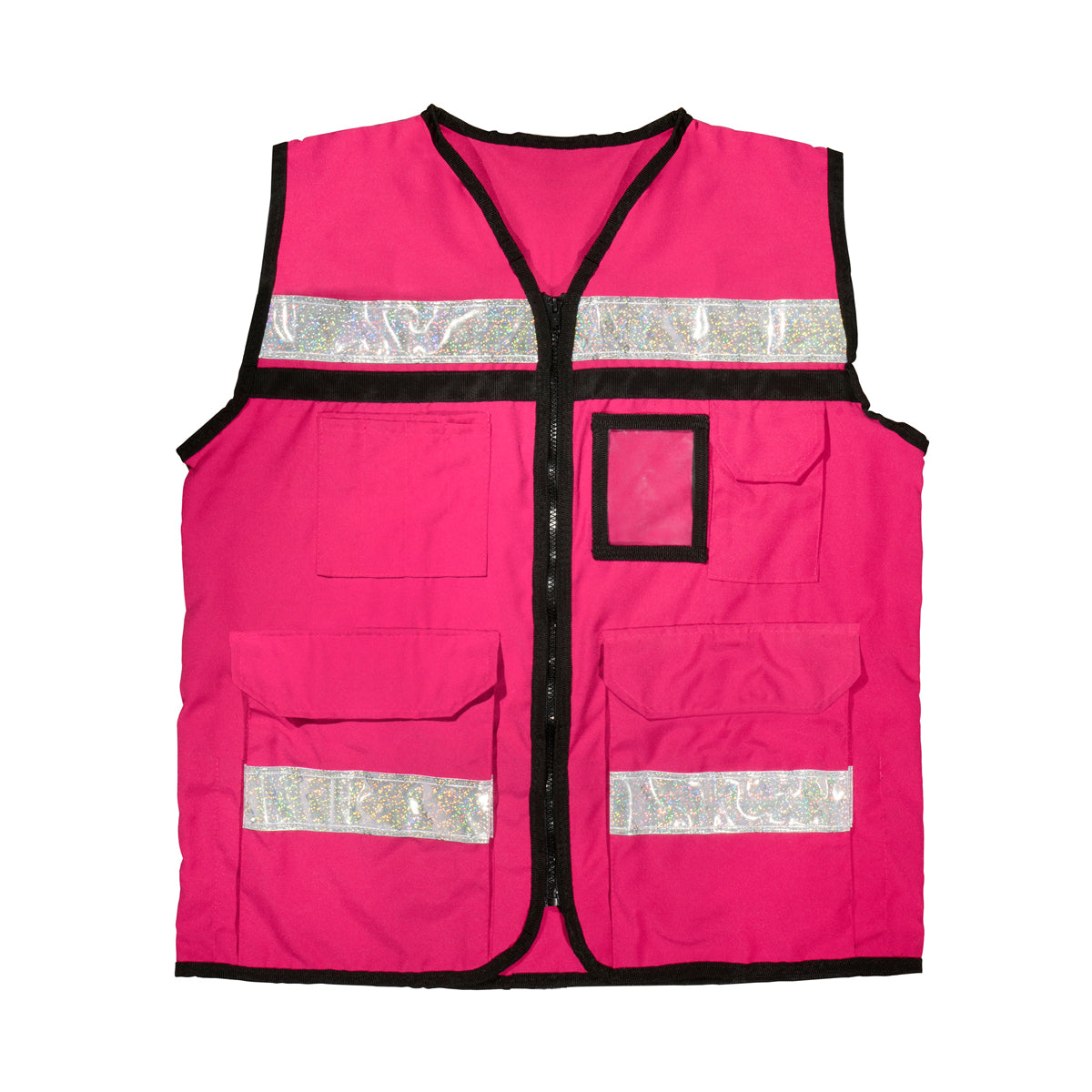 Chaleco de seguridad tipo supervisor cerrado con reflejante rosa G Urrea