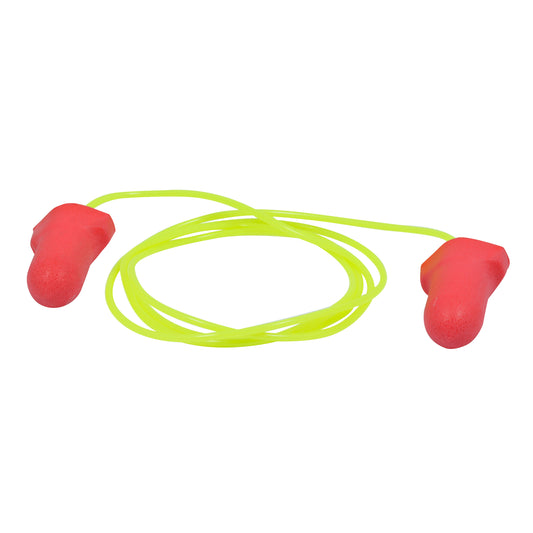 Paquete de 20 piezas de Tapones desechables de alta visibilidad color rojo para oídos SNR 32 dB Urrea